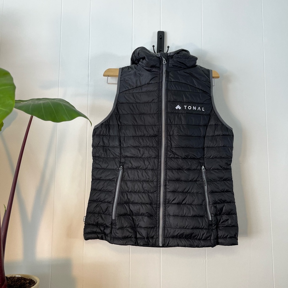 Tonal Black Puffer Vest